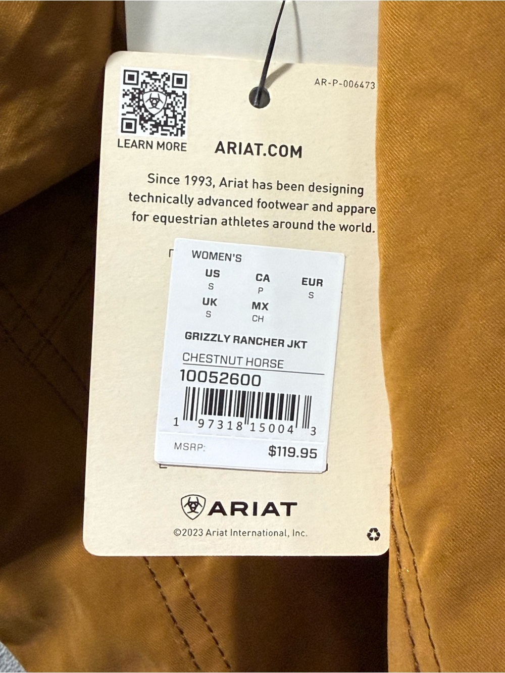 Ariat Rancher Western Chore Aztec Print Jacket Chestnut Horse Women’s Small New - Picture 8 of 11